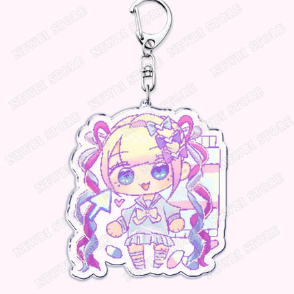 Video Game Ame Chan Keychains for Women Accessories Needy Streamer Emoji Cat Overload Girl Overdose Keyring Fans Friends Gifts