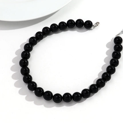 Boho Colorful Acrylic Big Ball Bead Chain Necklace Trendy Handmade Round Choker Necklaces for Women Man Statement Jewelry Gift