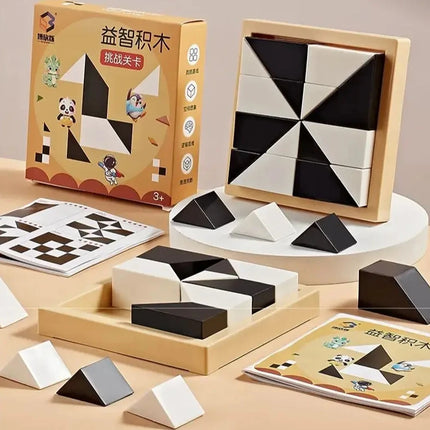 120 Level Black and White Hidden Building Block Kids Enhances Logic and Spatial Reasoning Parent-child Interactive Tabletop Game