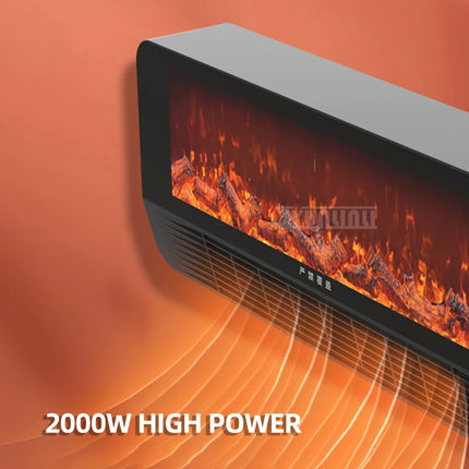 Wall-Mounted Electric Fireplace Simulation Flame Heater Remote Control Household Heat Warm Fan Calentadores Electricos De Hogar