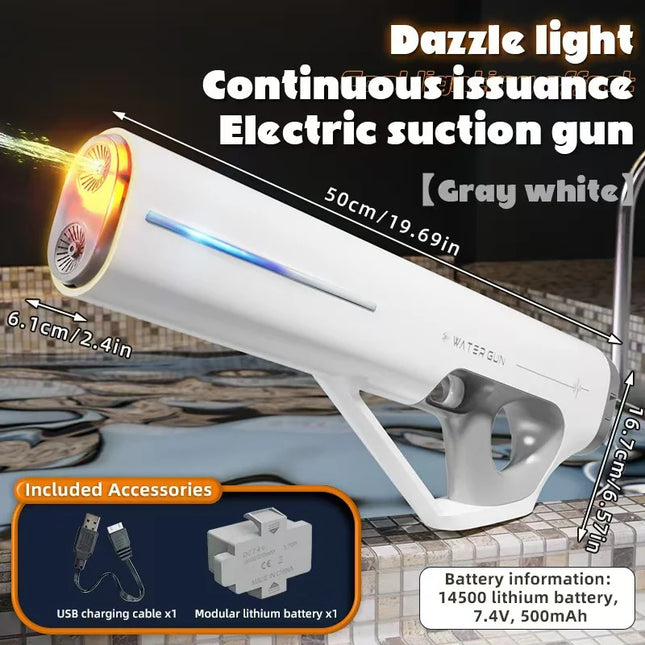 Electric Pulse Auto Burst Water Gun Toy, Auto Water Absorb Large High Pressure Squirt Gun for Kids Outdoor Drifting Play