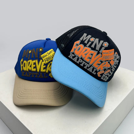New Unisex American Style Graffiti Printed Letters Baseball Hats Sunshade Color Block Breathable Hip-hop Trucker Caps Versatile