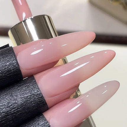1/6Pcs 15ml Jelly Ice Nude Peelable Polish, UV/LED - set, Formaldehyde - free. Oval, Glossy. Good for Salon & DIY