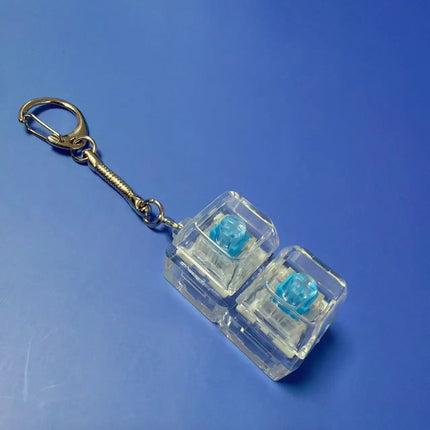1PC Keyboard Fidget Toys LED Crystal Keycap Keychain Stress Relief Fingertip Gadget Decompression Toys Clicker Fidget Toy