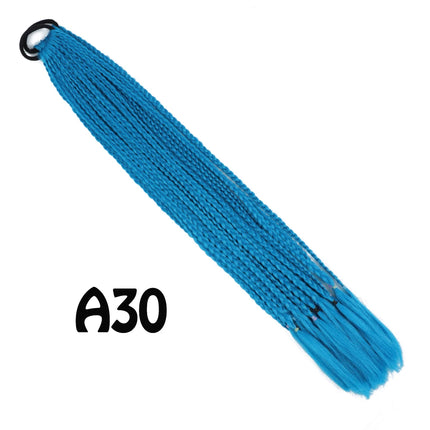 Synthetic Gradient Color Dirty Braided Ponytail Extensions With Elastic Band 24" Rainbow Braid Pony Tail Hairpiece For Girl