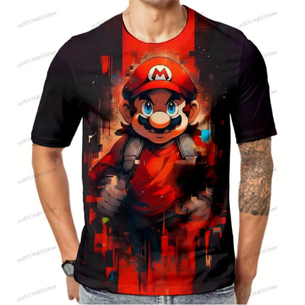 Personalized T-shirt 2026 Fashion 3D Print Quick Dry Super Mario Anime Tshirts Short Sleeve T-shirt Gym Clothes Man Summer New