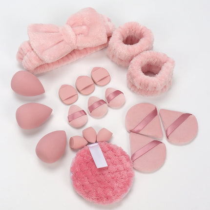 19 件 Cosmetic Puff Makeup Sponge Blender Beauty Egg Foundation Sponges Puff Wash Face Headband Wristband Make up Accessories