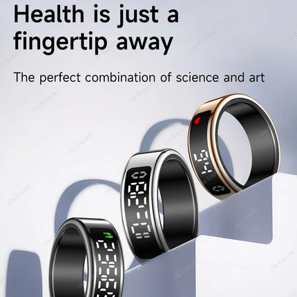 2026 New Smart Ring With Display Screen Heart Rate Sleep Monitor Gesture Control Remote Photo Capture Blue Tooth Ring Waterproof