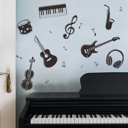 Guitar Piano Music Music Classroom Bedroom Bedside Porch Home Wall Decoration Wall Stickers Wall Sticker Bedroom
