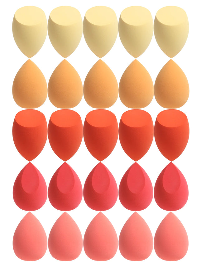 25 Beauty Eggs (Makeup Sponges), Foundation Make-Up Mixed Beauty Sponges, Liquid, Cream and Powder Flawless, Multi-Color Makeup