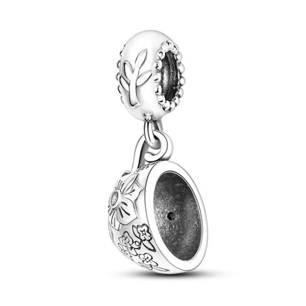 Charm Hot Sales 925 Sterling Silver Charms Beads CZ pave Round Charms Fit Original Bracelet Necklace Charms Jewelry Gift DIY