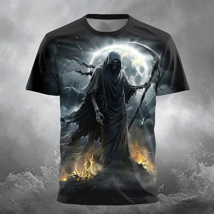 3D Beer Skull Print T Shirt For Men Casual O-neck Short Sleeve Tops Summer Oversized T-shirt Hip Hop Trend Fashion Men's Clothes