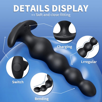 Thrusting Anal Beads Butt Plug Vibrator Male Prostate Massager Telescopic Vibrating Anal Plug Stimulator Sex Toys for Women Men