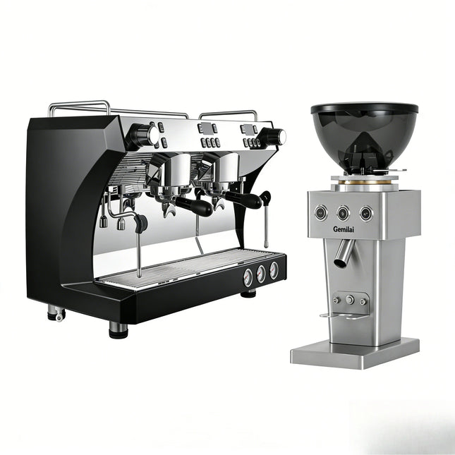 Cafetière Commerciale CRM3120C Machine à café double tête, Système multi-chaudières indépendant, Température d'extraction réglable