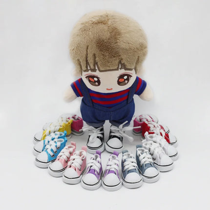 BJD Doll Clothes Accessory 5CM Mini Canvas Shoelace Doll Shoes for Play House Dress Up Accessory 1Pair