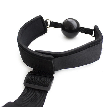 Adult Game Handcuff Neck Collar Wrist Mouth Gag Strap Fetish BDSM Bondage Set Restraint  SM Sex Toy for Woman Couples Sexy Shop