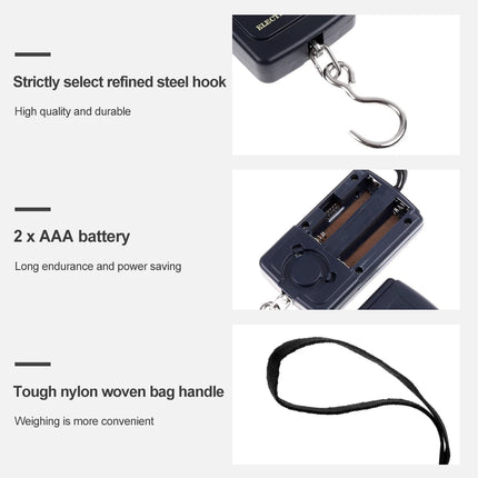 40kg x 10g Portable Mini Electronic Digital Scale Hanging Fishing Luggage Pocket Weight Balance Steelyard