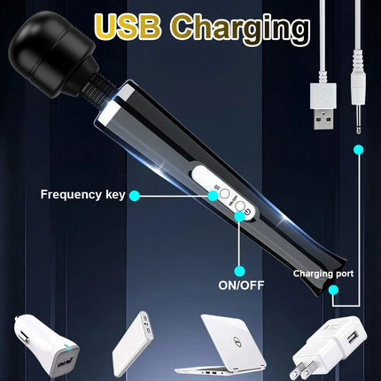 Powerful Magic Wand Vibrator Big AV Body Massager 10 Frequency Vibrator for Female G spot Clitoral Stimulator Adult Sex Toy