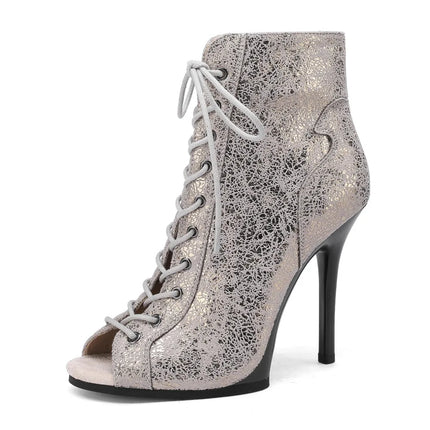 2023 New Fashion Women Heels  Lace-up Boot Stilettos Jazz Dance Lady Shoes For Latin Dancing Outdoor Sexy Stilettos Plus Size