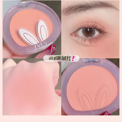 Long ears Monochrome blush white matte cosmetics vitality girl nude makeup natural smudge monochrome blush plate