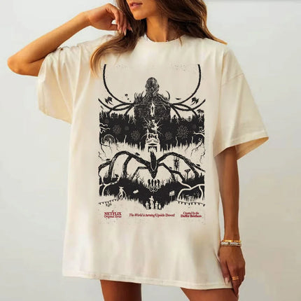 Demogorgon T-shirt Funny Women Men Hawkins Clipart Graphic Tee Demogorgon Shirts Trendy Gothic Tops