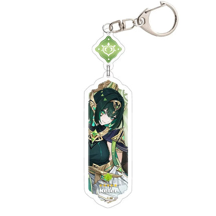 Anime Keychain Linnea Flins Durin Mualani Furina Arlecchin Key Chain Accessories Genshin Impact Cute Bag Pendant Key Ring Gift