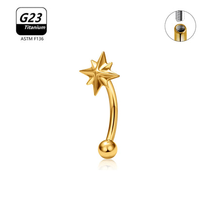 G23 Titanium ASTM-F136 Piercings Eyebrow Internal thread Eyebrow Piercings Body Jewelry For Women zircon Earring