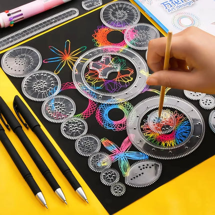 Creative Spirograph Drawing Toys Set Funny Art Crafts Gears Geometry Stencils Painting Template Kids Students Educational Gifts