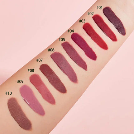 10pcs Dream Lip Gloss Set Matte Velvet Waterproof Lip Glaze Lightweight Delicate Smooth Lasting Without Decolorization Lipstick
