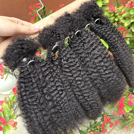 Ombre 4C Afro Kinky Curly Human Hair Bulk Extensions No Weft 30g/Bundle for Permanent Micro Locs/Twists/Braids/Repair Locsd