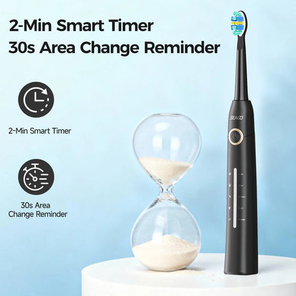 Seago Electric Toothbrush for Adults 5 Modes Smart Timer Waterproof with 8 Toothbrush Heads  Rechargeable Teeth Clean SG-958F