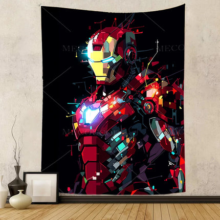 Iron Man Red Flash Backdrop for Birthday Party Decor Hero Marvel Superhero Background for Baby Shower Party Cake Table Supplies