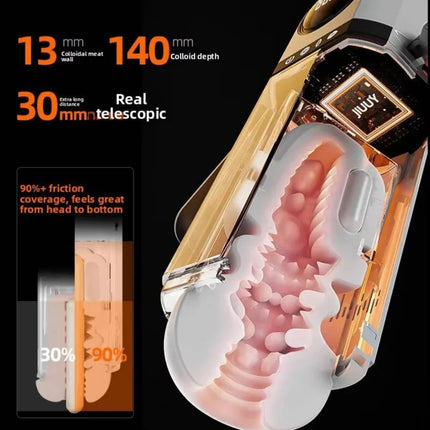Male Masturbator Cup Thrusting Sucking Vibrator Dual Handles Penis Pump Pocket Pussy APP Control Penis Trainer Sex Toys for Men
