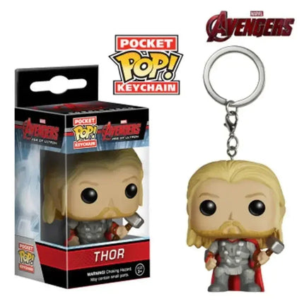 FUNKO Captain America Inro Man Deadpool Spider Man Thanos Thor Keychain Toys Vinyl Doll Collectible Toy Figures Best Kid Gift