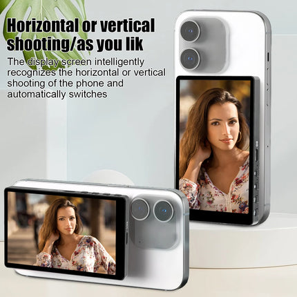 Wireless Magnetic Self Monitor Screen for Using Phone Rear Camera for Phone Selfie Mirroring Vlog Live Stream Video Recording