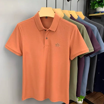 100% pure cotton high-end fashionable short sleeve summer new high-quality men's business casual polo shirt luxury brand T-shirt
