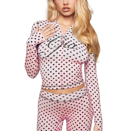 Gia Slim-Fit Letter Print Topstitching Design Hooded Zip-Up Jacket and Pants Set