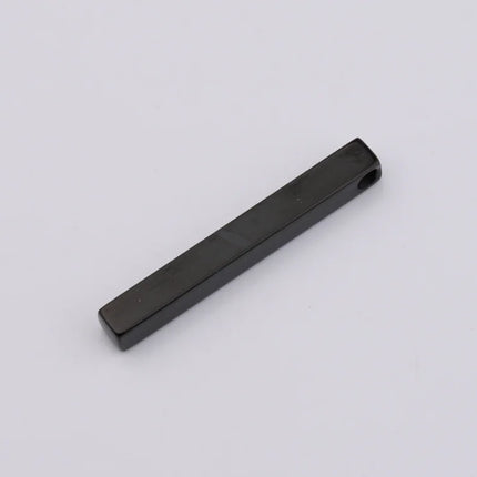 10Pcs/Lot Stainless Steel 3D Gold Color Stamping Bar Blank 5x40mm Long Square Pendant Charms for DIY Jewelry Making