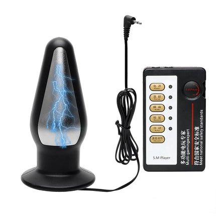 BDSM Electric Shock Pulse Metal Anal Butt Plug E-stim Massager Electro Prostate Vagina Stimulator Anus Dilator Adult Sex Toys