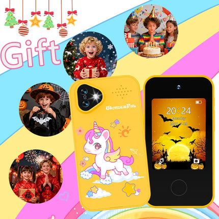Unicorn Kids Smart Phone Camera Toys Touchscreen Baby Mobile MP3 Player Digital Educational Camera for Girls Boys Aged 3-12