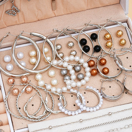 91 Pcs Elegant Vintage Jewelry Set Vintage Multi Layered Necklaces, Dangling Earrings, Rings, Bracelet for Women Gifts 2024 New