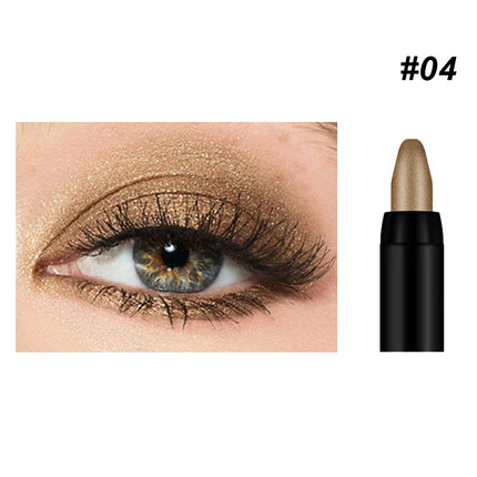 16 Colors Pearlescent Eyeshadow Sticks High Pigmented Eyeshadow Pencil Glitter Waterproof Long-Lasting Eye Makeup Non-Smudged
