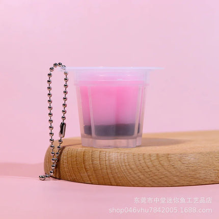 jelly Macaron pudding keychain Knead the stress-relieving jelly pendant to make it soft and simulate the snack bag pendant