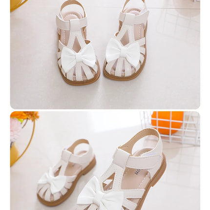 Baby Sandals for Girl Peep-toe Breathable Bow-knot Princess Children Fashion Soft 2024 Summer New Girls Sandals Cute Versatile