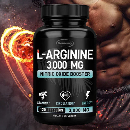 L-Arginine - Strengthen Muscles, Improve Blood Circulation, and Boost Energy, Endurance and Athletic Performance