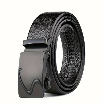 High-quality Men's Automatic Buckle PU Belt New Simple Men's Business Casual Belt Fashionable Men's Birthday Gifts