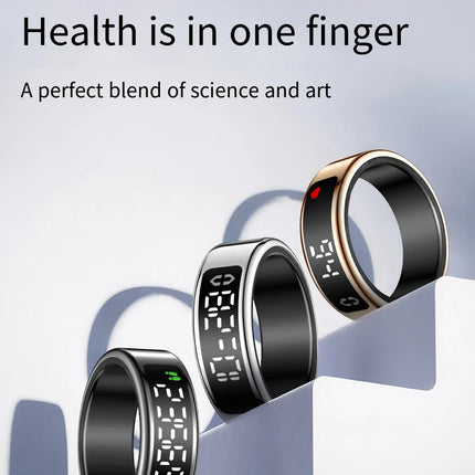Smart Ring with Display Screen Touch Charging Fitness Tracker Heart Rate Blood Oxygen Monitor Sleep Tracker Wearable Technology