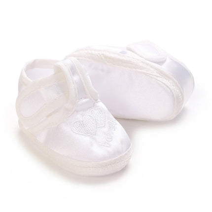 Multiple Options Newborn Baby First Baptist Shoe: Newborn Boy and Girl White Baptist Shoes Soft Sole Walking Shoes Size-9CM-10CM