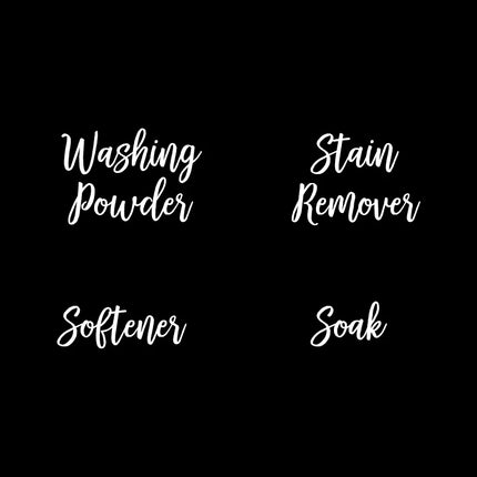 4Pcs Laundry Room Organisation Jar Bottle Label Vinyl Sticker Decals Washing Powders Stain Remover Labels Decal