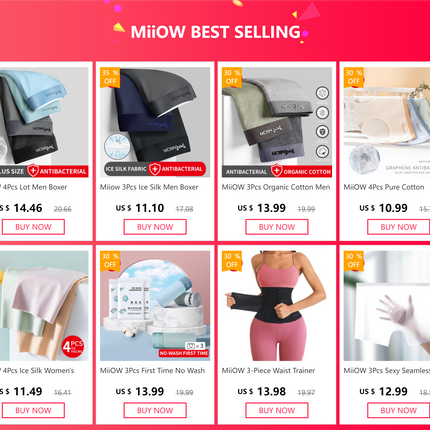 MiiOW 4Pcs Lot Men Boxer Shorts Graphene Antibacterial Ice Silk Underwear Man Boxershorts Seamless Breathable Male Panties L-5XL